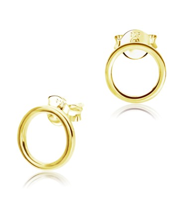 1Micron Gold Plated Ring Shaped Ear Stud STS-3841-GP